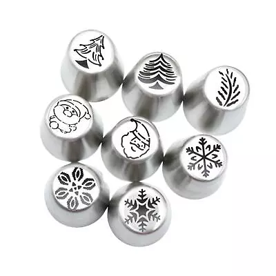 8Pcs Professional Piping Tips Kit Icing Piping Tips Cake Decorating Supplies • £6.94