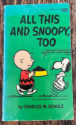 Vintage 1962 Charlie Brown All This And Snoopy Too Paperback Book Peanuts • $9.99