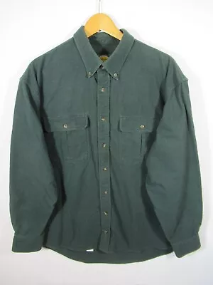 Cabela's Chamois Flannel Shirt Men XLT Green Long Sleeve Button Up • $19.99