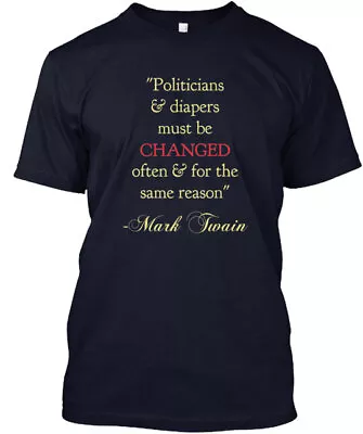 MARK TWAIN TERM LIMITS Tee T-Shirt Made In The USA Size S To 5XL • $21.59