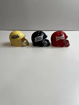 Lot Of 3 Vtg Bud Bowl Mini Football Helmets NFL - New In Package! • $10