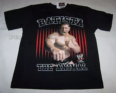 WWE Wrestling Batista Boys Black Printed Short Sleeve T Shirt Size 5 New NOS • $18