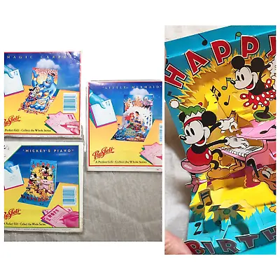 Pop Shots 3D Greeting Cards Disney Pop-Up Aladdin Mermaid Mickey Minnie Unused • $29.99