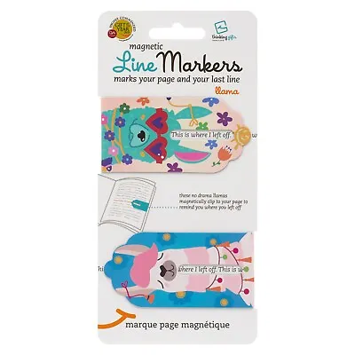 Linemarkers Set Of 2 Magnetic Bookmarks /Page Marker - Llama • £2.99