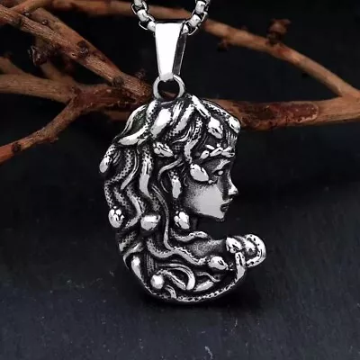 Greek Mythology Medusa Pendant Necklace Men's Women's Jewelry Chain 24  Gift • $3.99