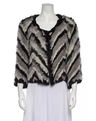 Elliatt Rabbit Fur Chevron Jacket Xs Mink Fox  • $89