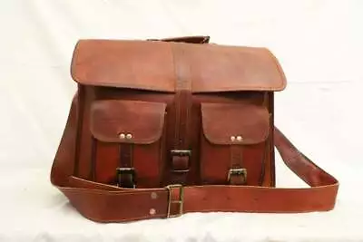 Leather Vintage Messenger Shoulder Men Satchel S Laptop School Briefcase Bag • $56.90