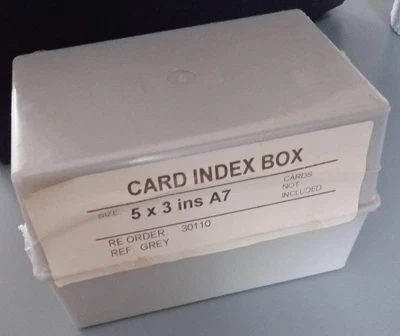 £0.99 • Buy Card Index Box 5 X 3 Ins A7