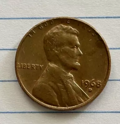 Coin: 1968 D Lincoln Memorial Penny With Liberty L & In God We Trust On Rim • $230.25