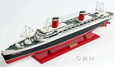 SS United States Hand Crafted Wood Model Ship Fully Assembled - New • $466.85