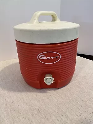 Vintage GOTT Water Cooler 1 Gallon # 501 Faucet 580 Sports Event Drink RED • $17.50