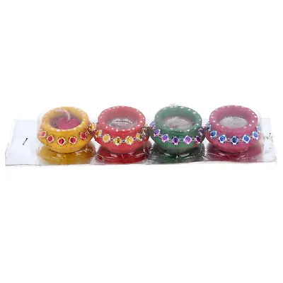 Clay Diya Diwali Matki  Diva Candle Pot With Wax Lamp Burner Holder Gift Set 4pc • £6.99