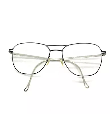 Marchon Airlock 4002 001 Eyeglasses Frames Silver Square Titanium 55-17-145 F10 • $39.99