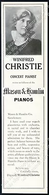 1919 Winifred Christie Photo Mason & Hamlin Piano Vintage Trade Print Ad • $9.99