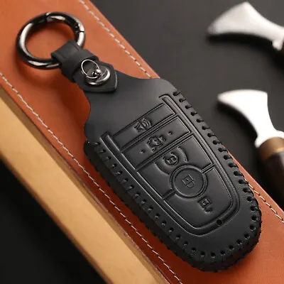 LEATHER Key Case Fob Shell Cover Holder For Ford Fusion F150 Explorer Mustang 22 • $11.99