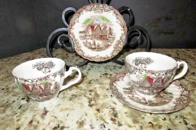 (2): Coupe Cereal Bowls -Heritage Hall Brown - Johnson Brothers #4411 Ironstone • $9.99