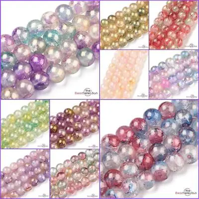 'Sparkles' Marbled Round Glass Beads 8mm Jewellery Making 12 Colours  • £2.99