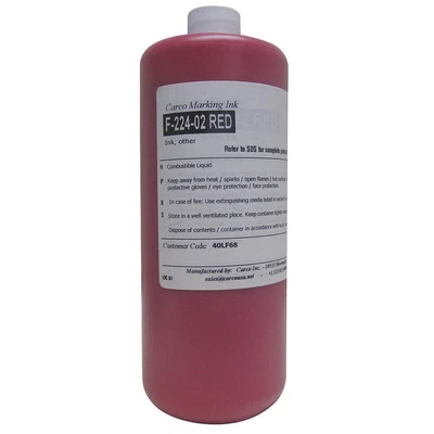 $454.28 • Buy CARCO F-224-02 RED Marking Ink,Pigment,Red,15 To 20 Min PK 4