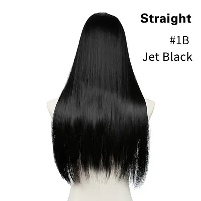 Natural Long Women's One-Piece Straight Hair U-Part Half Wig • £17.99