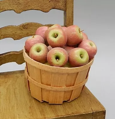 Vtg Gail Wise Hand Sculpted Basket Of Apples Artisan Dollhouse Miniature 1:12 • $24.99