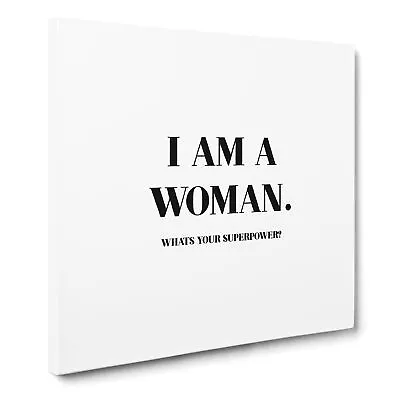 £22.95 • Buy I Am A Woman Typography Quote Canvas Print Wall Art Framed Large Picture