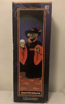 Vintage 1995 Halloween Gemmy Witch Skull Motionette Animated With Original Box • $169.99