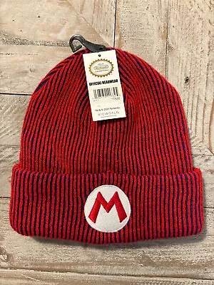 Red Super Mario Brothers Nintendo Beanie Bioworld Hat NWT • $10