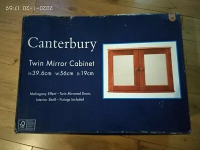 Canterbury Twin Mirror Bathroom Cabinet - Mahogany Effect.   BNIB • £30