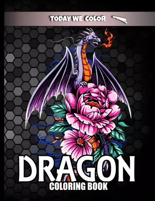 Midnight Dragon Coloring Book: Black Background Coloring Book For Adults With 49 • $11.71