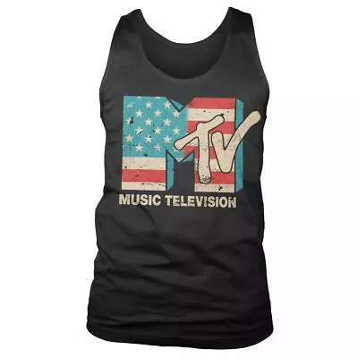 Officially Licensed MTV Distressed USA-Flag Tank Top Vest S-XXL Sizes • $24.29