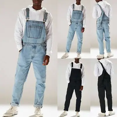 Men's Dungarees Suspender Jeans Work Trousers Bib Denim Pants Jumpsuits Overalls • $40.99