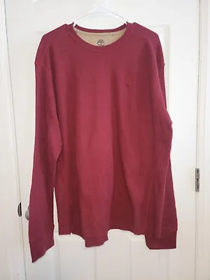 Mens Timberland Thermal Shirt  XXL Red Long Sleeve Crew Neck Cotton Blend • $15