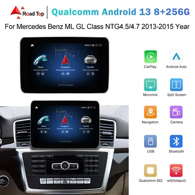 Android 13 GPS Navi Display For Benz ML W166 ML300 ML350 GL X166 GL350 Carplay • $449