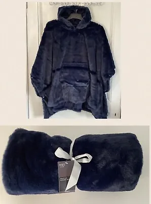 Marks And Spencer Luxury Supersoft Faux Fur Hooded Blanket Snuddie Small £39.50 • £19.50