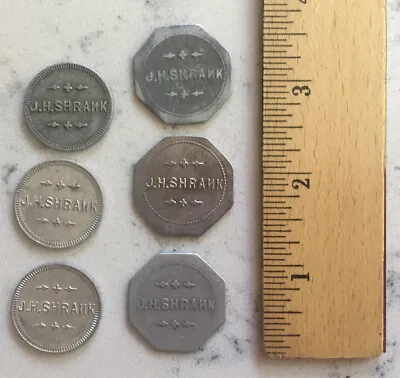 Group Lot Antique Jh Shrank Dairy Independence Missouri Trade Tokens Free Milk • $14.95