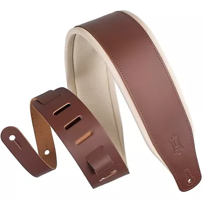 Gator M26PD 3 Inch Wide Top Grain Leather Guitar Straps Brown Cream • $24.95