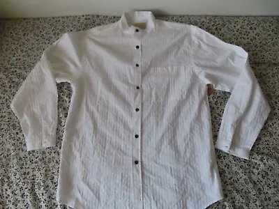 Scully Leather Men’s Button-Front Shirt White Rw221 M NWT • $39