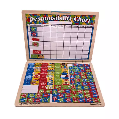 My Responsibility Chore Chart Melissa & Doug Magnetic With Fabric Hinge To Hang • $12.98