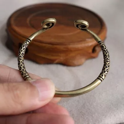 Pure Brass Monkey Hoop Bangle Antique Kong Bracelet Hand Chain Jewelry Craft • $9.99