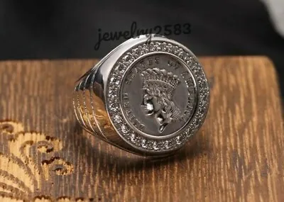 Christmas Gift 2Ct Round Simulated Diamond Men's Irishman Ring 925 Silver • $279.99