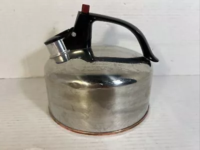 Vtg Regal Ware Stainless Steel Copper Bottom Whistling Tea Pot Tea Kettle USA • $29.99