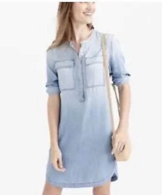 J.Crew Drapey Chambray Shirt Dress-Size Small • $22.49