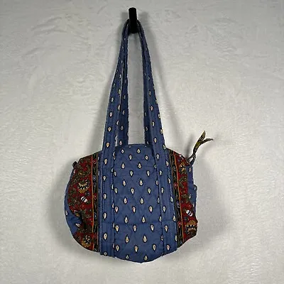 Vintage 1999 Retired Vera Bradley Small 12  Duffle French Blue Hand Bag Purse • $24.99