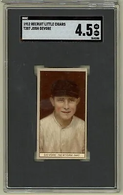 1912 Recruit Little Cigars T207 Josh Devore New York Giants SGC 4.5 VG/EX+ • $150