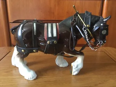 £9.95 • Buy Vintage Porcelain Shire Horse Figurine With Harness