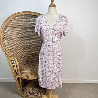 $24.95 • Buy Crew Clothing Company Dress Size 16 L XL Stretch Floral Flower Wrap