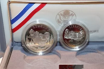 1991 U.S. Mint Mount Rushmore Anniversary Two (2) Coin Proof Set W/ Box • $30