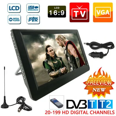 £119.99 • Buy Freeview 1080P HD Portable Digital TV 12V For DVB-T2 14 Inch Player UK