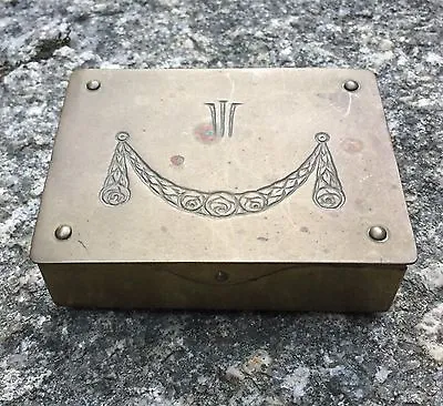 Beautiful Antique Early 1900s German Brass Trinket Stamp Box Marked GES. GESCH • $49.99