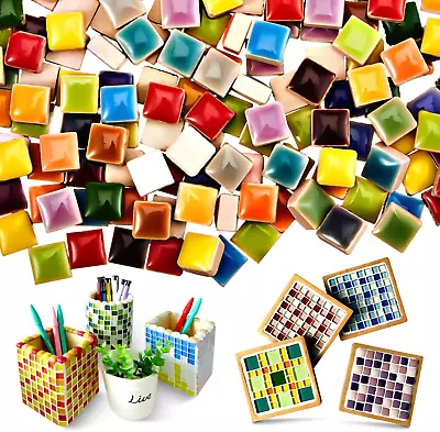 400g Colorful Ceramic Mosaic Tiles For Crafts Square Ceramic Mosaic Tiles Stain • $17.76